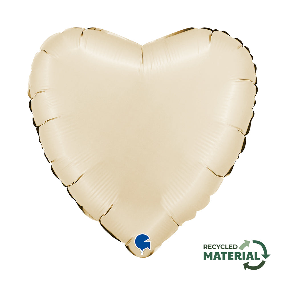 Cream Satin Heart Single Pack - Grabo Foil