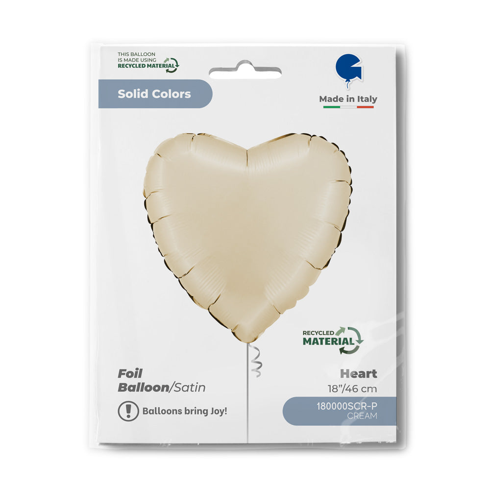 Cream Satin Heart Single Pack - Grabo Foil