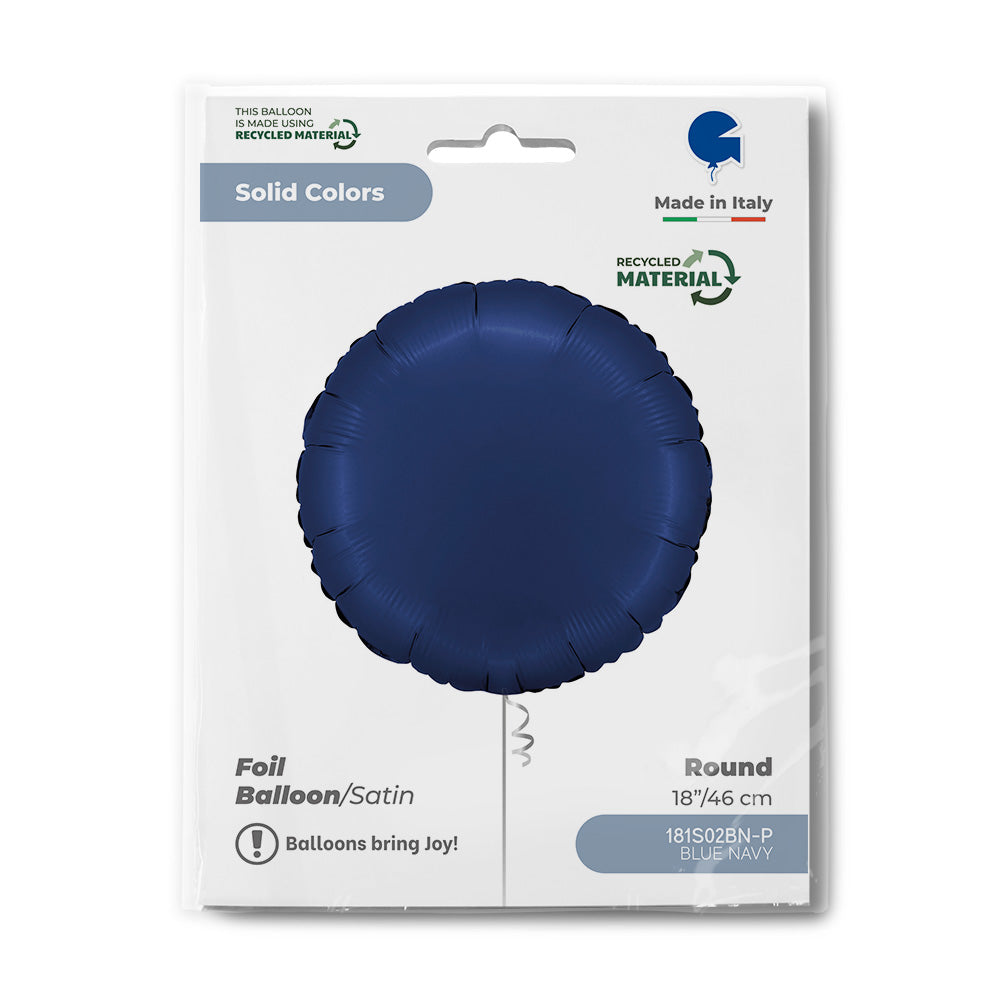 Blue Navy Satin Round Single Pack - Grabo Foil