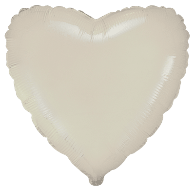 Heart Cream Satin Regular 18" Single Pack  - Flexmetal