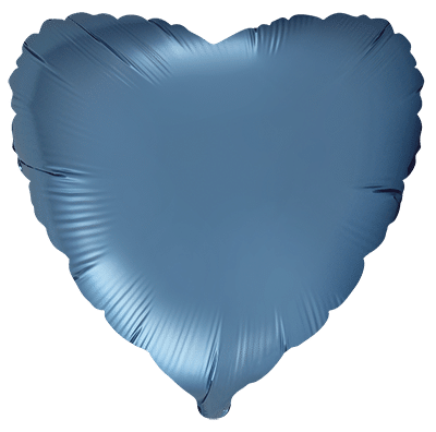 Heart Steel Blue Pastel Satin Regular 18" - Flexmetal