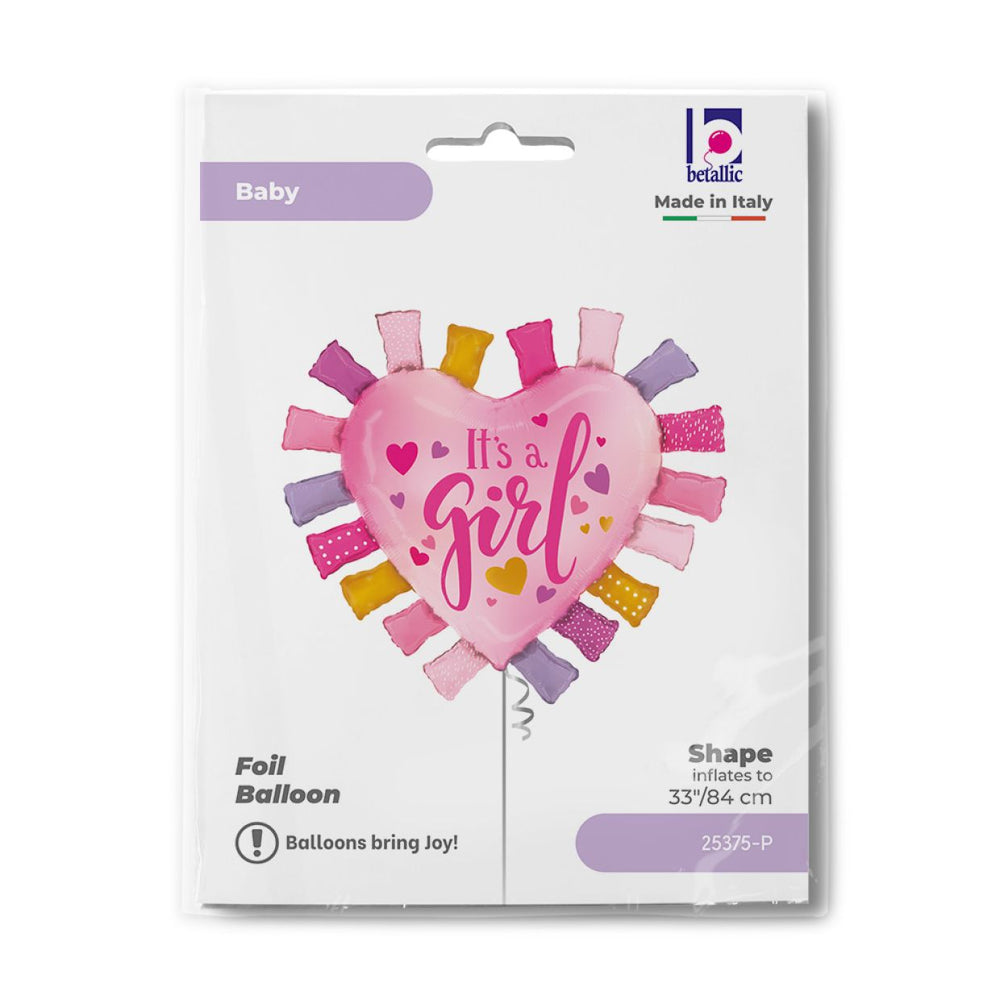 *It's A Girl Taggie Heart Single Pack - Grabo Foil