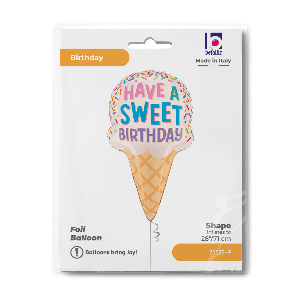 Sweet Birthday Ice Cream Cone Single Pack - Grabo Foil