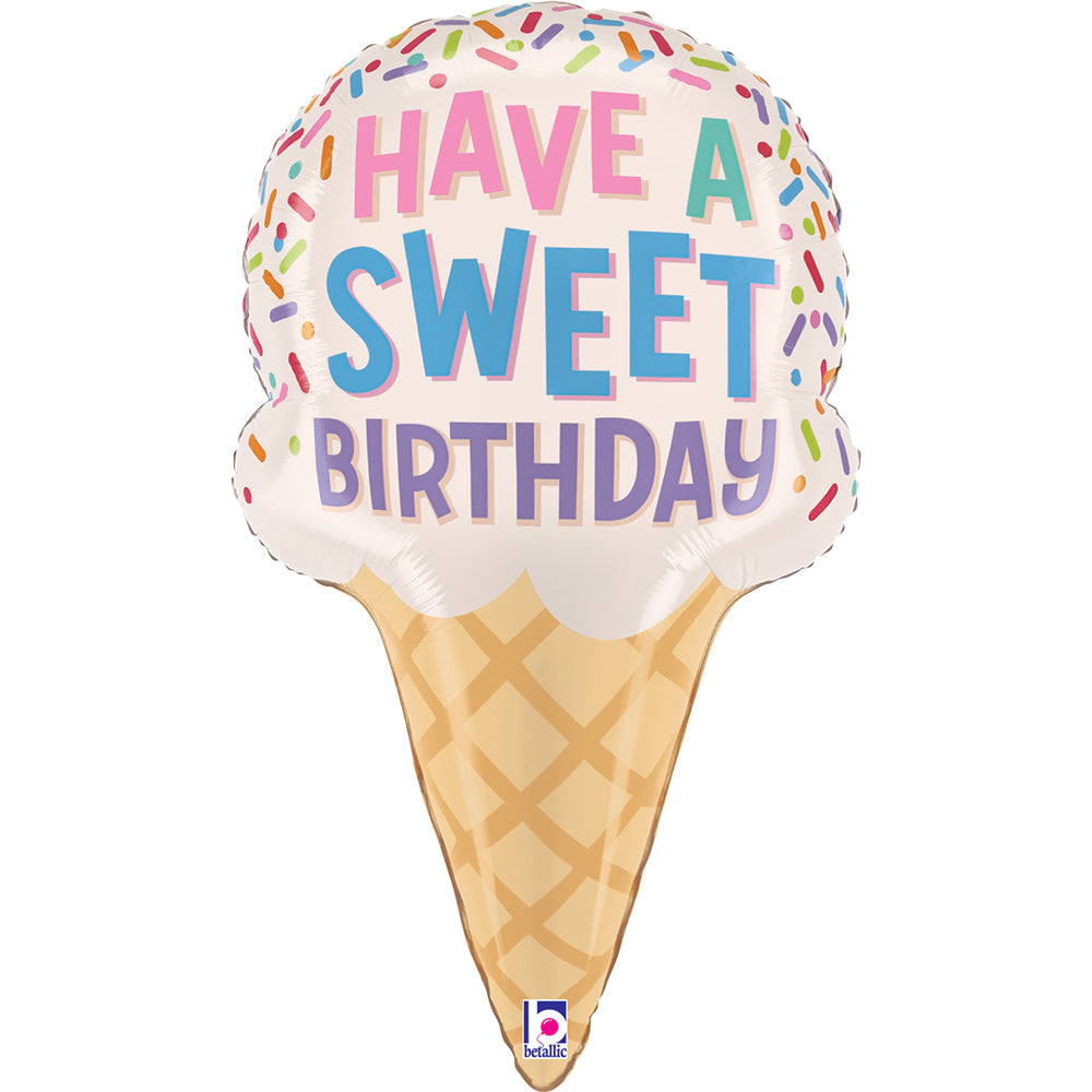 Sweet Birthday Ice Cream Cone Single Pack - Grabo Foil
