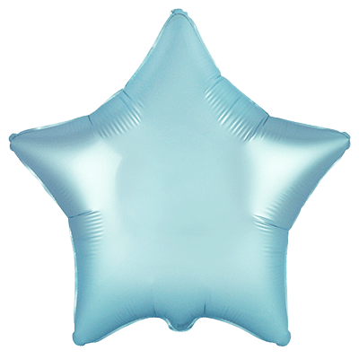 Star Blue Pastel Satin Regular 18" Single Pack  - Flexmetal