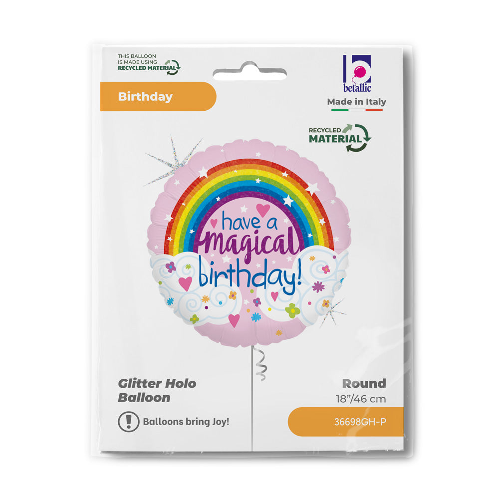R18 Glitter Magical Rainbow Birthday Single Pack - Grabo Foil