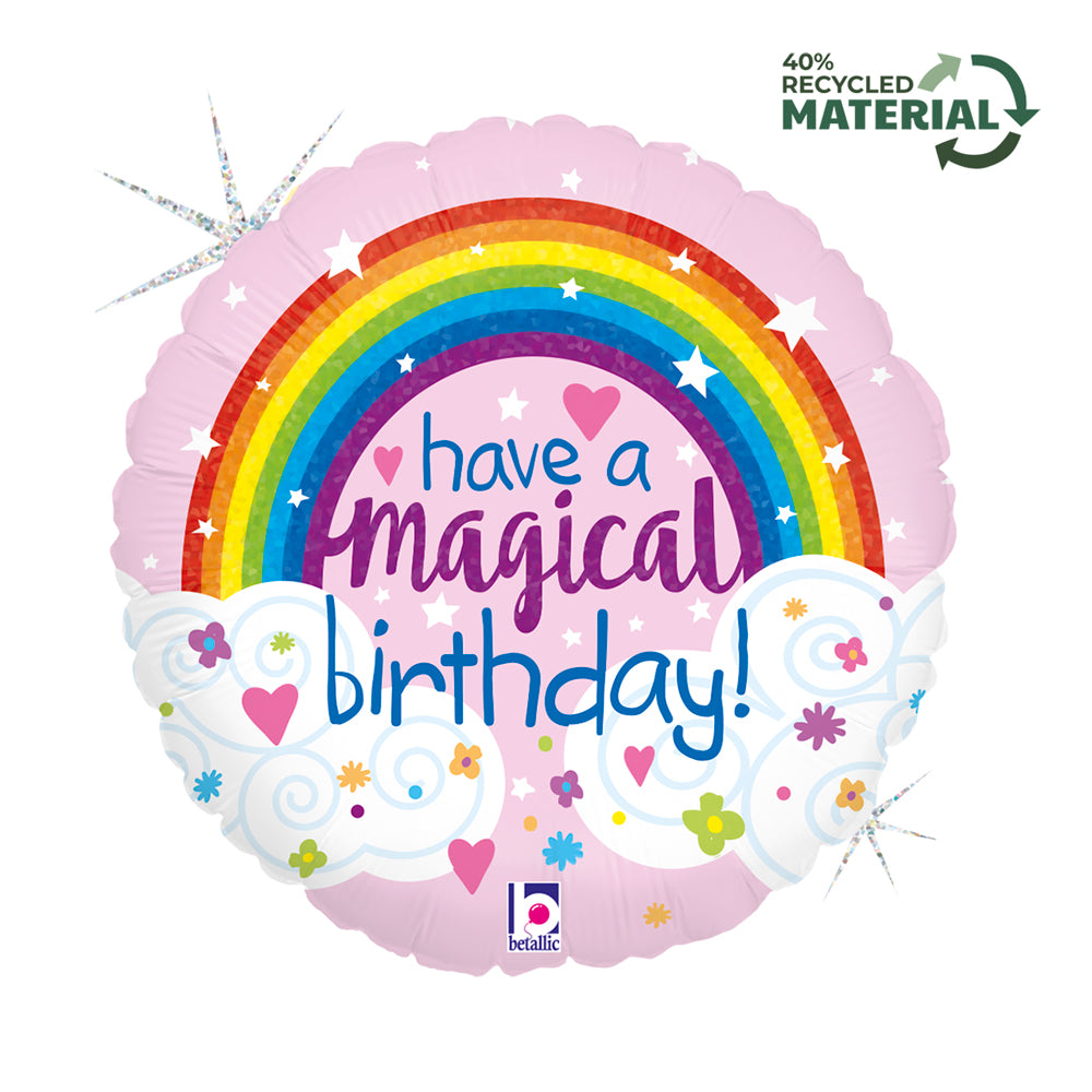 R18 Glitter Magical Rainbow Birthday Single Pack - Grabo Foil