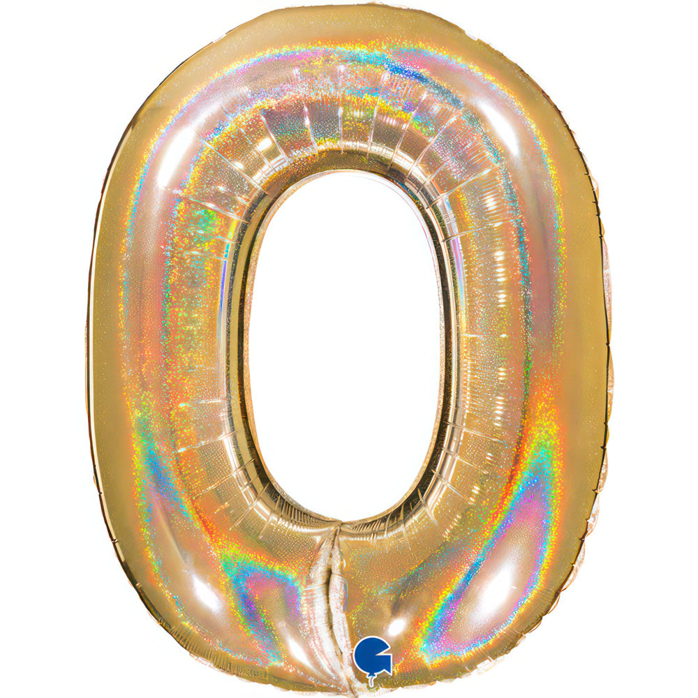 Numbers 0 to 9 Holo Glitter Gold 5 40" Single Pack - Grabo Foil