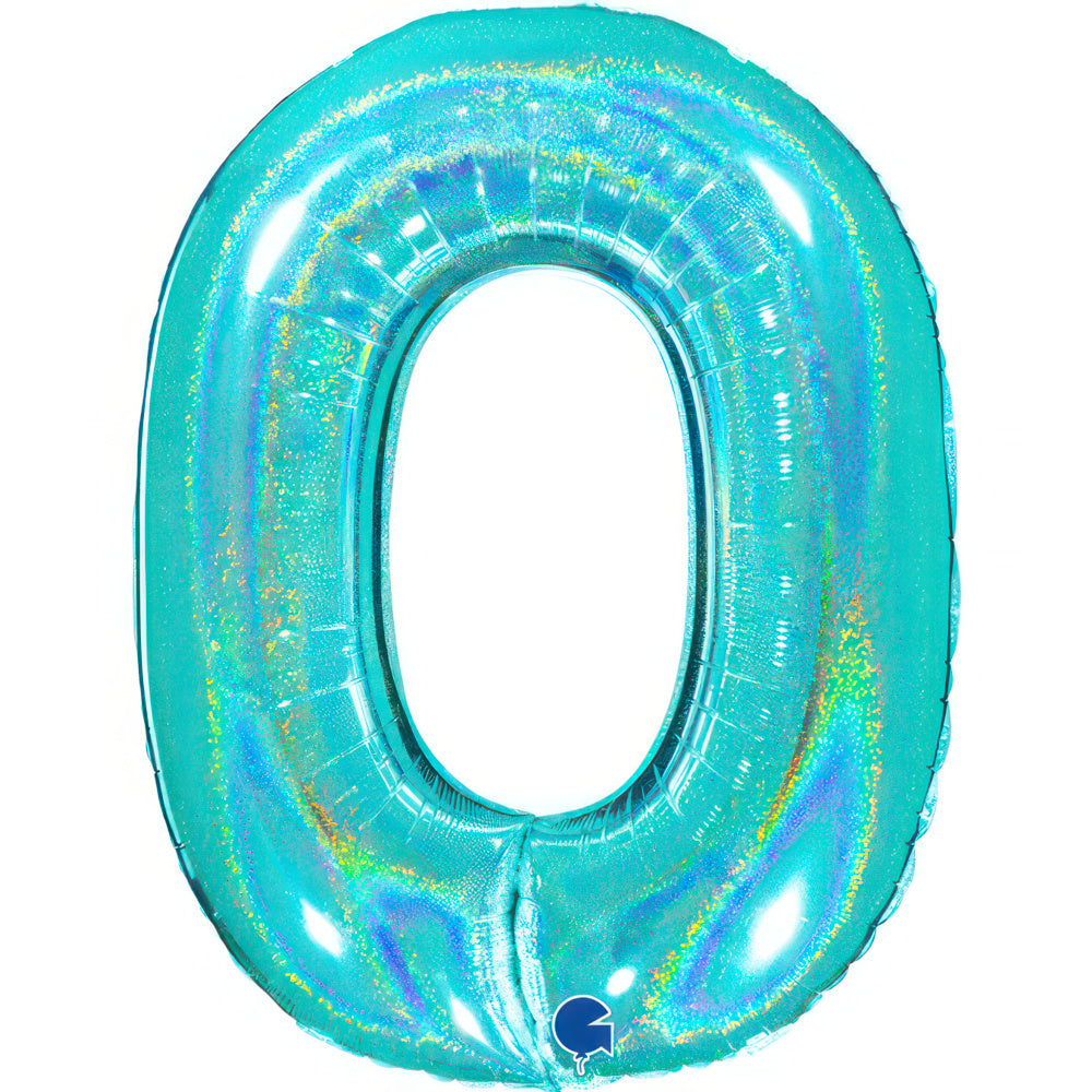 Numbers 0 to 9 Holo Glitter Tiffany 40" Single Pack - Grabo Foil