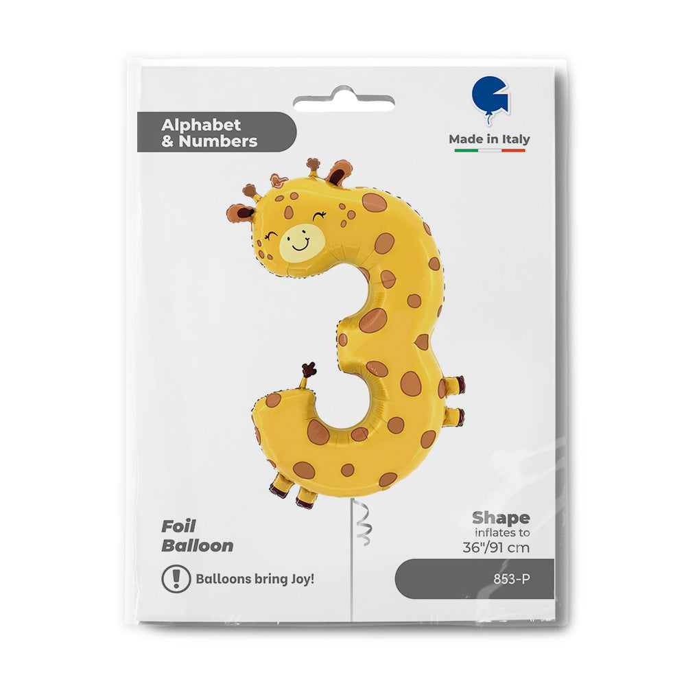 The Puppyloons - Number 3 Giraffe - Single Pack - Grabo Foil