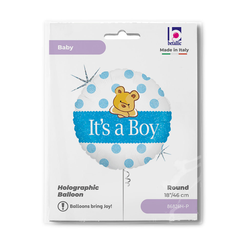 Baby Boy Bear Holog. 18" Single Pack - Grabo Foil