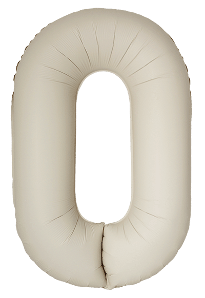 Numbers 0 to 9 Slim Matt Creamy Latte 34"/86cm Flexmetal Foil