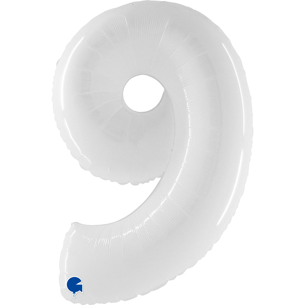 Numbers 0 to 9 White Shiny White 40" Single Pack - Grabo Foil