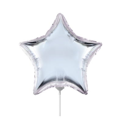 Star Metallized Mini Star 9"- Silver - Single Pack  - Flexmetal