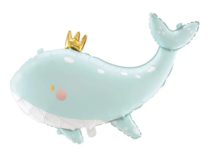 Whale, 93x60 cm - sky-blue - Foil Balloon - Party Deco