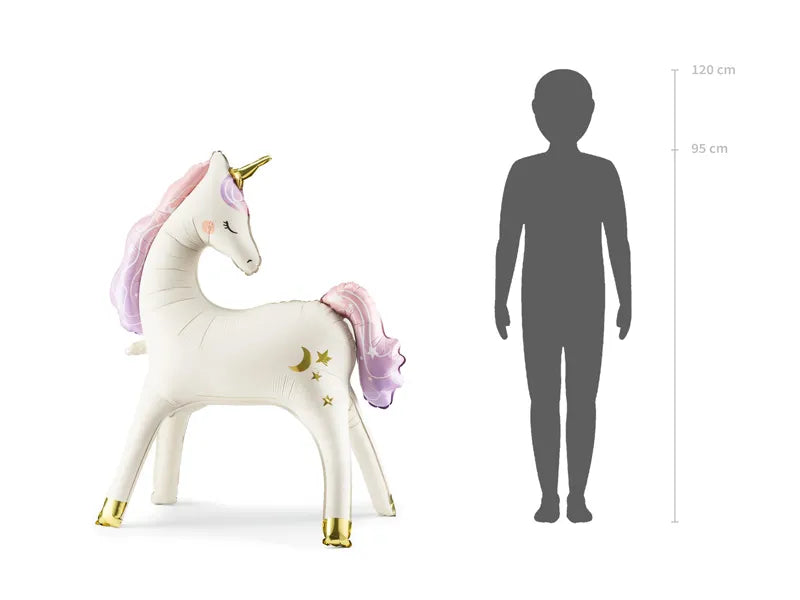 Unicorn Standing 95x86 cm, mix - Foil Balloon - Party Deco