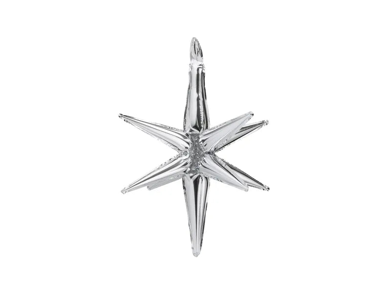 Star - 3D - 50cm - Silver - Foil Balloon - Party Deco