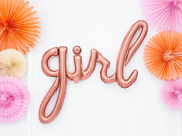 Girl, 63.5x74cm - Rose Gold - Foil Balloon - Party Deco