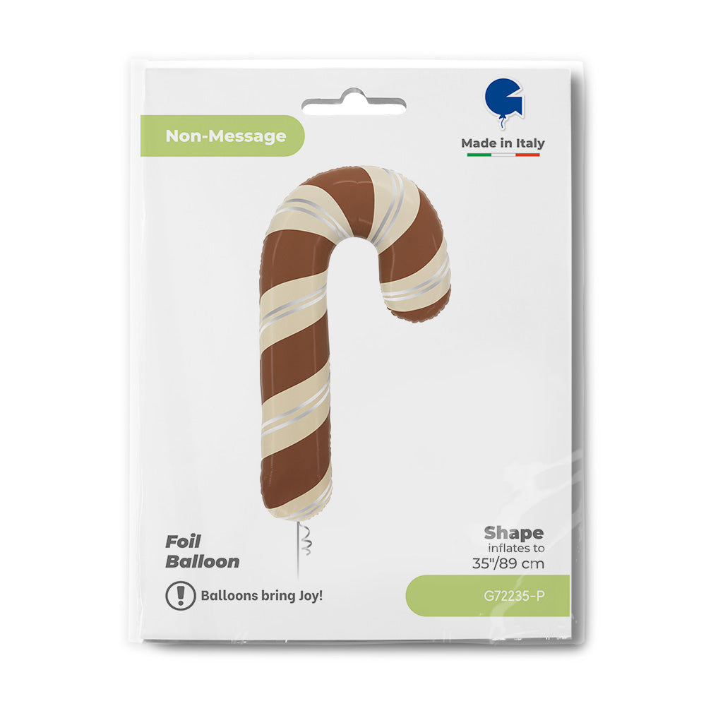 Satin Chocolate Candy Cane Single Pack - Grabo Foil