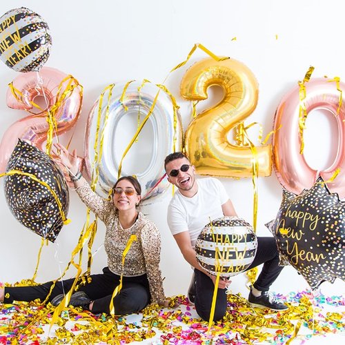 
                      
                        Round 18" New Year Confetti Glitter Holographic - Single Pack - Grabo Foil
                      
                    