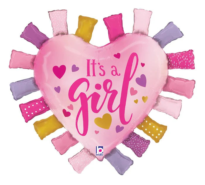 *It's A Girl Taggie Heart Single Pack - Grabo Foil