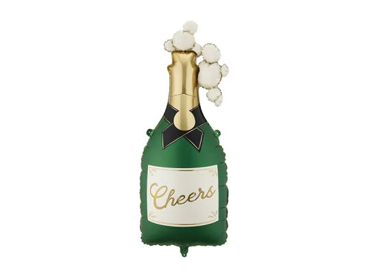 Champagne, 34x93 cm - Dark Green - Foil Balloons - Party Deco