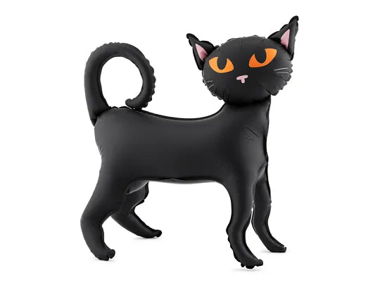Standing Cat, 45x48 cm - Black - Foil Balloons - Party Deco