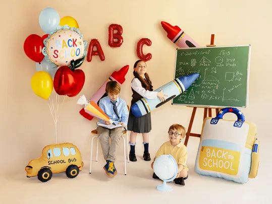 School backpack, 68x82 cm - Cream - Foil Balloons - Party Deco
