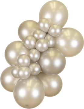 Metallic Silver Kalisan balloon cluster