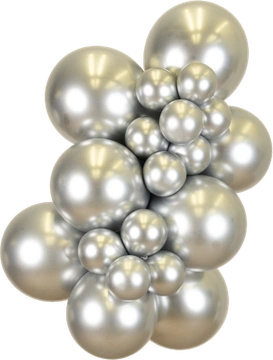 Mirror Silver Kalisan balloon cluster