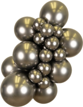 Mirror Space Grey Kalisan balloon cluster