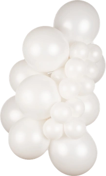 Opaque Satin Snow White Kalisan balloon cluster